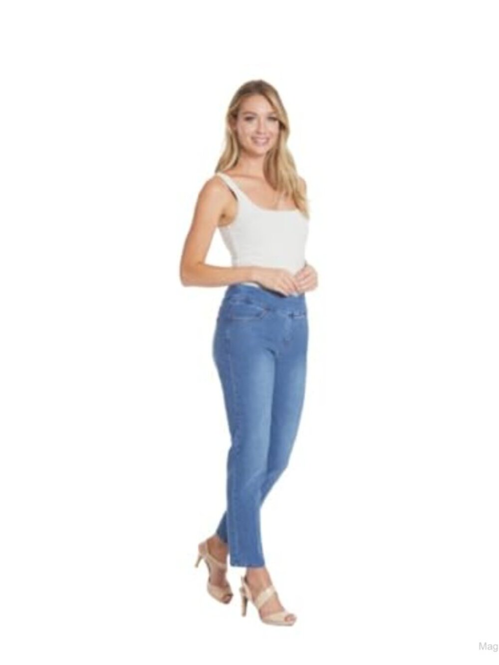 Pull-On Ankle Jeans Tummy Control Real Pockets Cotton Denim 29 Inseam